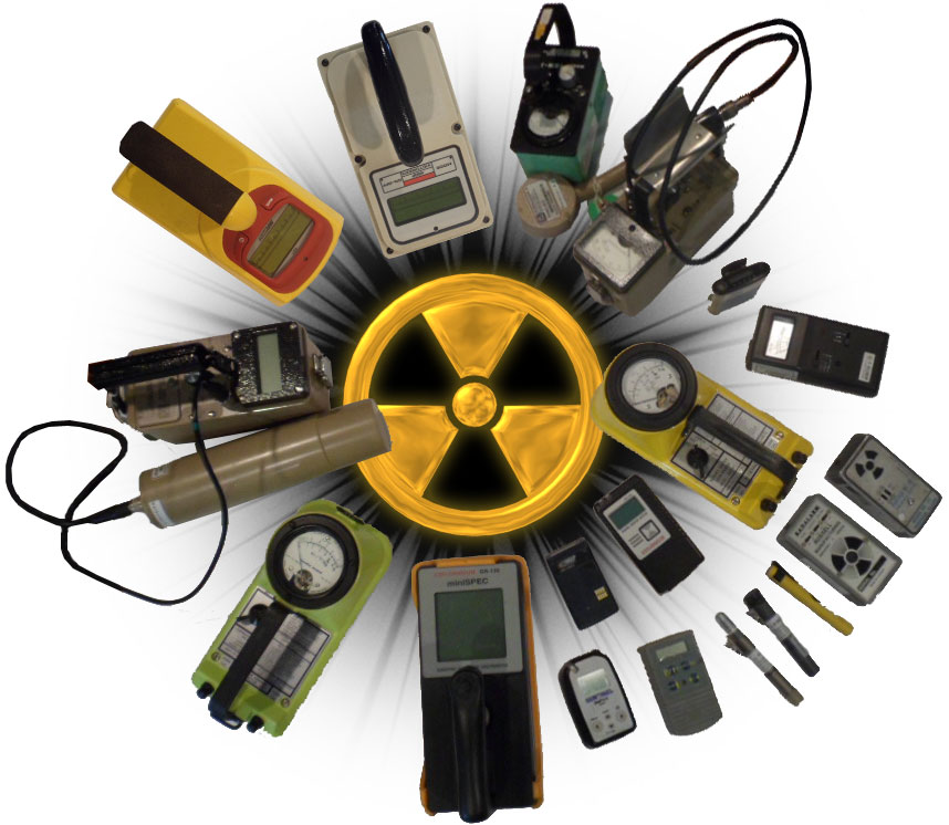 Survery meters from some of the following manufacturers: Anton, Arrow Tech, Automess, Bendix, Berthold, Bicron, Biodex, Canadian Admiral, Canberra, Radalert, Digilert, Dosimeter Corporation, Eberline, Exploranium (SAIC), Innovision, Inspectech, Isotrack, Ludlum, NDS Products, Q NDE, Rados, Raydex, R-Metrics, Russel Rad Alarm, S.E. International, Sentinel, Sper, Stephen, Technical Associates, Thermo (Thermo Eberline), Thermo Measure, Troxalert, Victoreen, William B. Johnson
